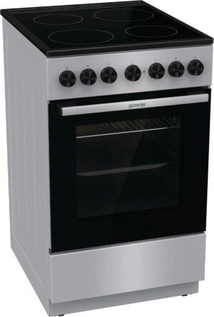Плита Электрическая Gorenje GEC5B20SG серебристый стеклокерамика (без крышки)