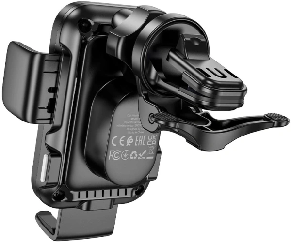 Держатель Hoco HW10 беспров.з/у. черный для для смартфонов 4.5-7" (JENNY THREE-AXIS FAST CHAR)