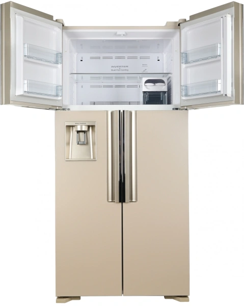 Холодильник Hitachi R-W660PUC7 GBE 2-хкамерн. бежевый стекло инвертер