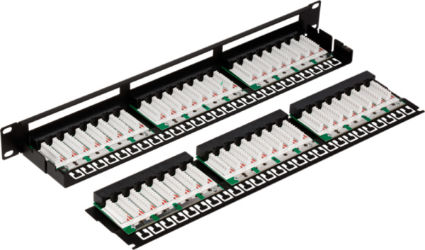 Патч-панель Lanmaster TWT-PP48/1U-U5E 19" 1U 48xRJ45 кат.5e UTP