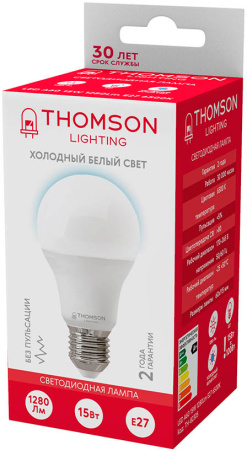 Лампа светодиодная Thomson TH-B2305 15Вт цок.:E27 груша 220B 6500K св.свеч.бел.хол. A60 (упак.:1шт)