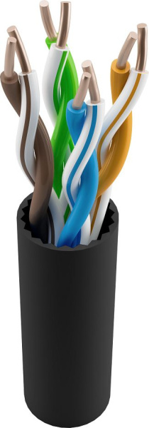 Кабель информ. NTSS (NTSS-OUT-UTP4-5Е-PE-BL) кат.5E U/UTP 4X2X24AWG PE внеш. 305м черный