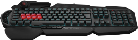 Клавиатура A4Tech Bloody B318 черный USB Multimedia for gamer LED (подставка для запястий)