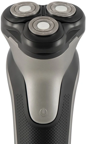 Бритва сетчатая Polaris PMR 0420R питан.:элек.сеть/аккум. черный/серебристый
