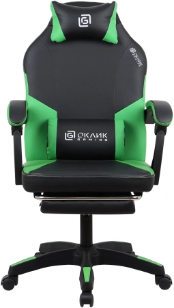 Кресло игровое Оклик Cooldown черный/зеленый сиденье черный/зеленый искусст.кожа/сетка с подголов. к