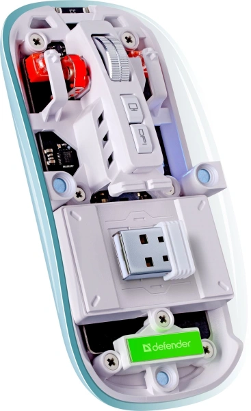 Мышь Defender Ixes MM-999 прозрачный оптическая 2400dpi silent беспров. BT/Radio USB 4but (52999)