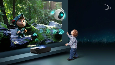 Телевизор LED Hisense 100" Laser TV 100L5F черный 4K Ultra HD 100Hz DVB-T DVB-T2 DVB-C DVB-S DVB-S2 WiFi Smart TV