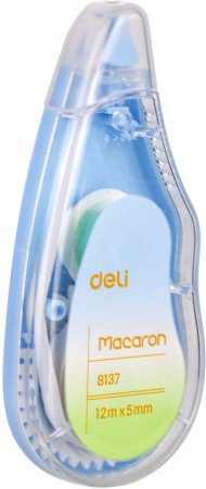 Лента коррект. Deli EH333 12мx5мм ассорти корпус белый блистер (упак.:3шт)