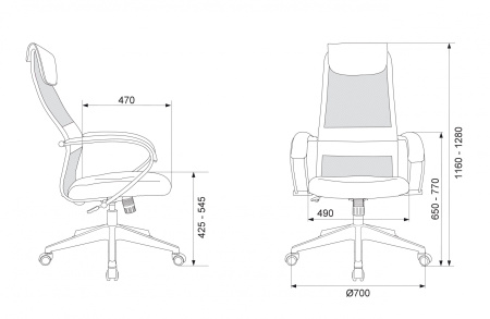 Кресло руководителя Бюрократ CH-607 черный TW-01 сетка/ткань с подголов. крестов. пластик