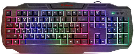 Клавиатура Defender Ultra HB-330L черный USB LED (подставка для запястий)