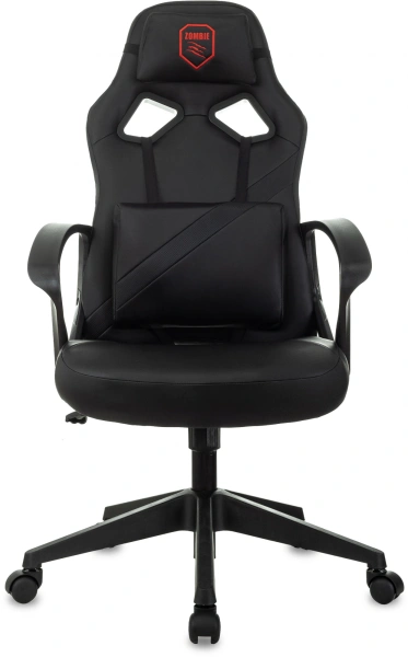 Кресло игровое Zombie 300 черный эко.кожа крестов. пластик