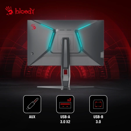 Монитор Bloody 24.5" MN251F серый IPS LED 1ms 16:9 HDMI M/M матовая HAS Piv 320cd 178гр/178гр 1920x1080 200Hz G-Sync DP FHD USB 4.3кг