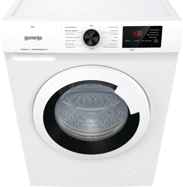 Стиральная машина Gorenje WHE60SFS с паром класс: A+++ загр.фронтальная макс.:6кг белый