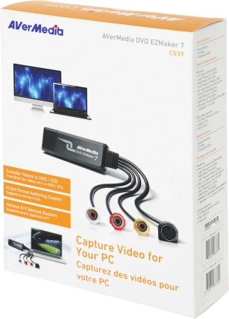 Карта видеозахвата Avermedia DVD EZMaker 7 C039 внешний USB/S-video x1