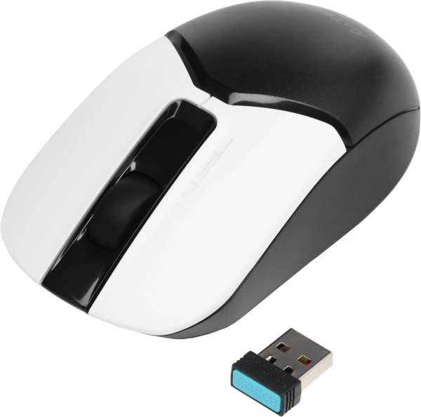 Мышь A4Tech Fstyler FB12 белый/черный оптическая (1200dpi) беспроводная BT/Radio USB (3but)