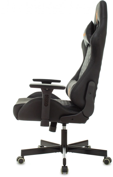 Кресло игровое Knight ARMOR черный ромбик эко.кожа с подголов. крестов. металл