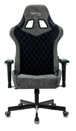 Кресло игровое Zombie VIKING 7 KNIGHT Fabric черный текстиль/эко.кожа с подголов. крестов. металл