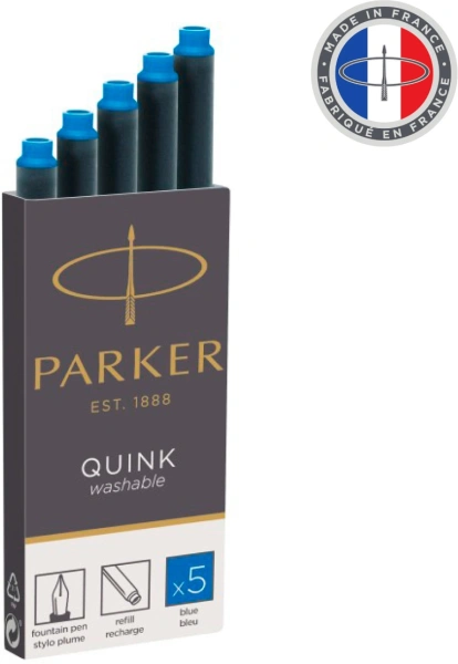 Картридж Parker Quink Z11 (CW1950383) синие чернила смывающиеся для ручек перьевых (5шт)