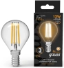 Лампа филам. Gauss Filament 13Вт цок.:E14 шар 220B св.свеч.бел.теп. (упак.:10шт) (105801113)