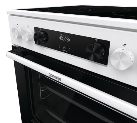 Плита Электрическая Gorenje GECS6C70WC белый/черный стеклокерамика (без крышки)