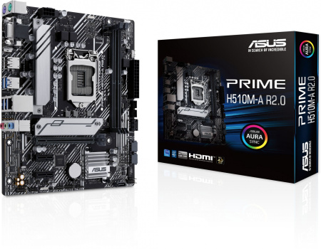 Материнская плата Asus PRIME H510M-A R2.0 Soc-1200 Intel H470 2xDDR4 mATX AC`97 8ch(7.1) GbLAN+VGA+H