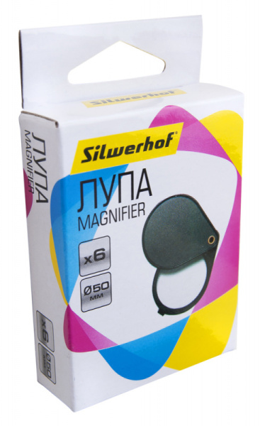 Лупа Silwerhof 671109 складная d=50мм x6 черный коробка