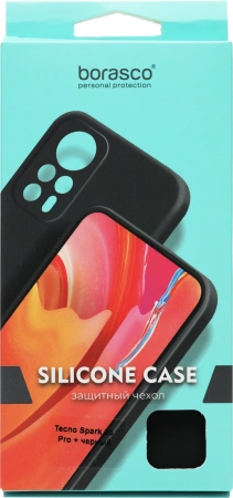 Чехол (клип-кейс) BoraSCO для Tecno Spark 20 Pro + Silicone Case черный (73128)