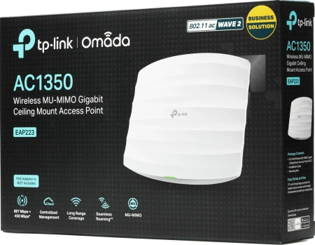 Точка доступа TP-Link EAP223 AC1350 10/100/1000BASE-TX белый