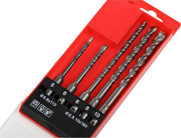 Набор буров Elitech 1820.036600 по бет/кирп (5пред.) для перфораторов