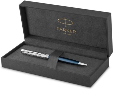 Ручка шариков. Parker Sonnet Premium K537 (CW2119649) Metal Blue CT M черн. черн. подар.кор.