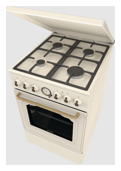 Плита Комбинированная Gorenje GKS5B70CLI бежевый (металлическая крышка) реш.чугун