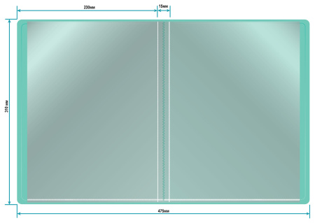 Папка с 10 прозр.вклад. Бюрократ Pastel PAST10GRN A4 пластик 0.5мм торц.карм с бум. встав мятный