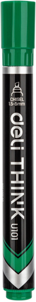 Набор маркеров перманентных Deli EU10150-P Think скошенный пиш. наконечник 1.5-5мм зеленый коробка к