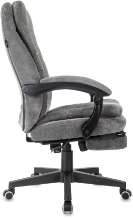 Кресло руководителя Бюрократ T-9950MSG-F Fabric серый Light-19 крестов. пластик подст.для ног