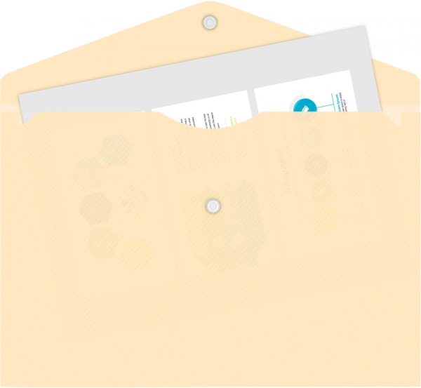 Конверт на кнопке Бюрократ DeLuxe DL801MILK/1 A4 пластик 0.18мм молочный