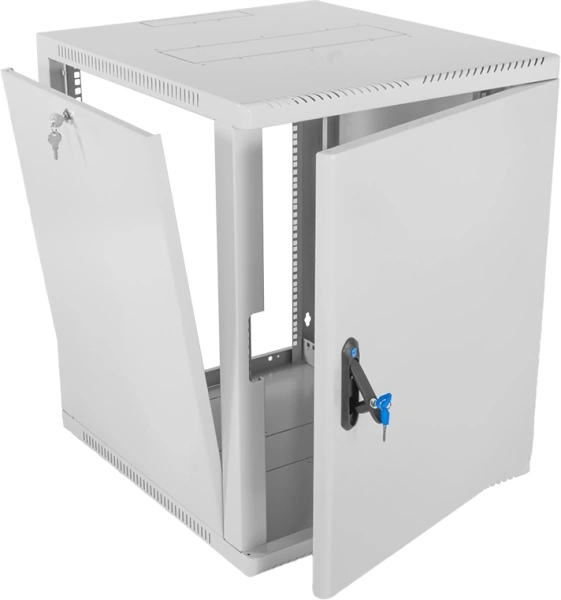 Шкаф коммутационный ЦМО (ШРН-12.350.1) настенный 12U 600x359мм пер.дв.стекл 200кг серый 300мм 180град.