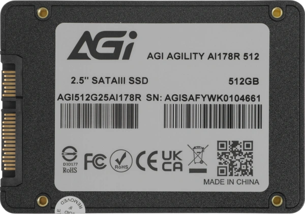 Накопитель SSD AGi SATA-III 512GB AGI512G25AI178R-CB AI178 2.5"