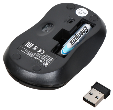 Мышь Оклик 605SW черный оптическая (1200dpi) беспроводная USB для ноутбука (3but)