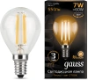 Лампа светодиодная Gauss 7Вт цок.:E14 шар 220B св.свеч.бел.теп. P45 (упак.:10шт) (105801107)