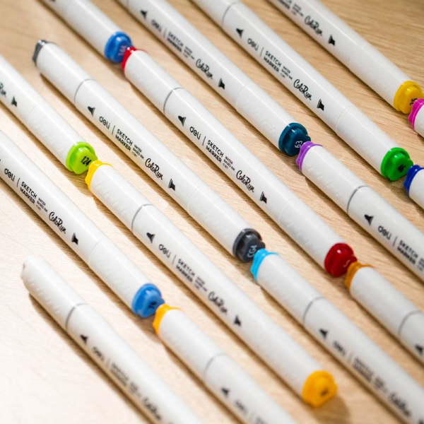 Набор маркеров для скетчинга Deli EC187-60 ColoRun 11мм 150мм трехгр. двойной пиш. наконечник 1-5мм