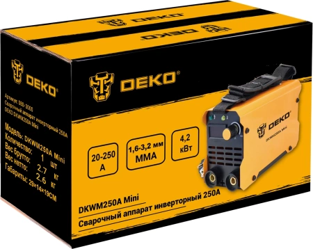 Сварочный аппарат Deko DKWM250A Mini инвертор ММА 4.2кВт