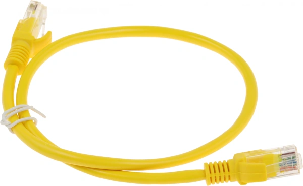 Патч-корд PP12-0.5M/Y 1000G UTP 4 пары cat5E CCA molded 0.5м желтый RJ-45 (m)-RJ-45 (m)