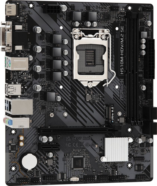 Материнская плата Asrock H510M-HDV/M.2 SE Soc-1200 Intel H470 2xDDR4 mATX AC`97 8ch(7.1) GbLAN+VGA+D
