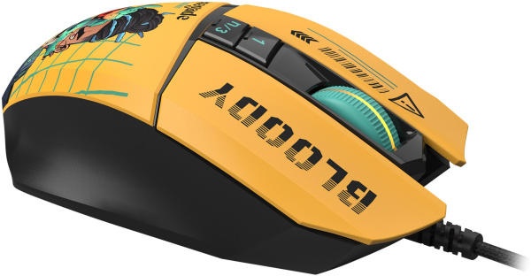 Мышь A4Tech Bloody W63 Max Renegade желтый/рисунок оптическая (120000dpi) USB