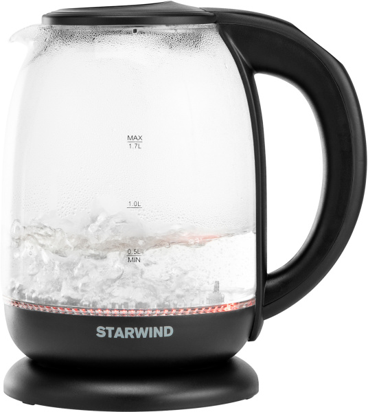 Чайник электрический Starwind SKS4517 1.7л. 2200Вт черный (корпус: стекло)