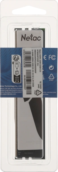 Память DDR4 32GB 3200MHz Netac NTBSD4P32SP-32J Basic RTL PC4-25600 CL22 DIMM 288-pin 1.2В single rank Ret
