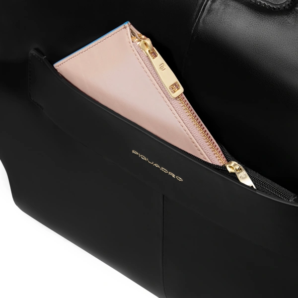 Деловая сумка женская Piquadro Blue Square BD6680B2/N с отделением для ноутбука черный натур.кожа