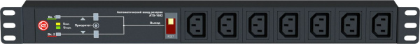 АВР Elemy ATS-1602 1U 19" ввод:2xIEC C14 выход:6xSchuko8A черный