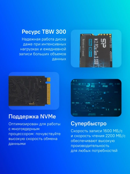 Накопитель SSD Silicon Power PCI-E 3.0 x4 512Gb SP512GBP34A60M28 M-Series M.2 2280