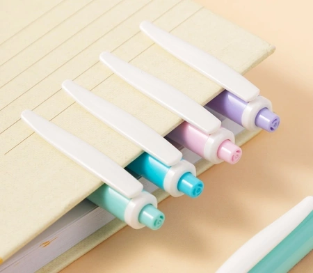 Ручка шариков. автоматическая Deli Every EQ44-BL ассорти/белый d=0.7мм син. черн. кругл. резин. манжета